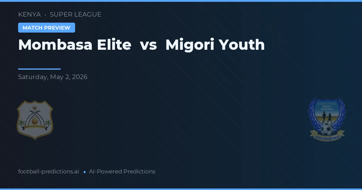 Mombasa Elite vs Migori Youth — voorspelling en vooruitblik wedstrijd