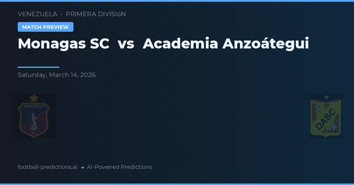 Monagas SC vs Academia Anzoátegui — voorspelling en vooruitblik wedstrijd