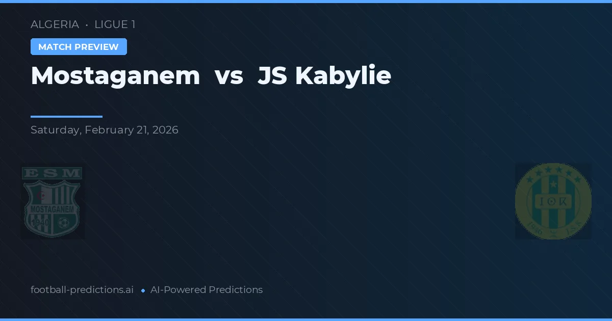 Mostaganem vs JS Kabylie — voorspelling en vooruitblik wedstrijd