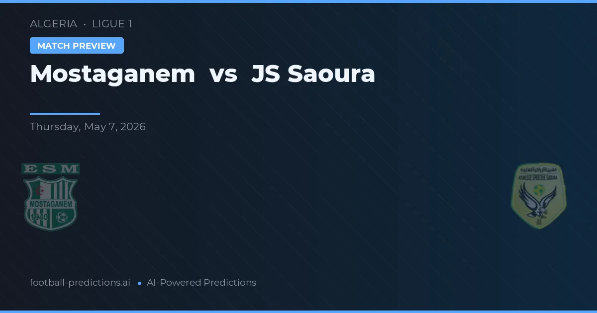 Mostaganem vs JS Saoura — voorspelling en vooruitblik wedstrijd