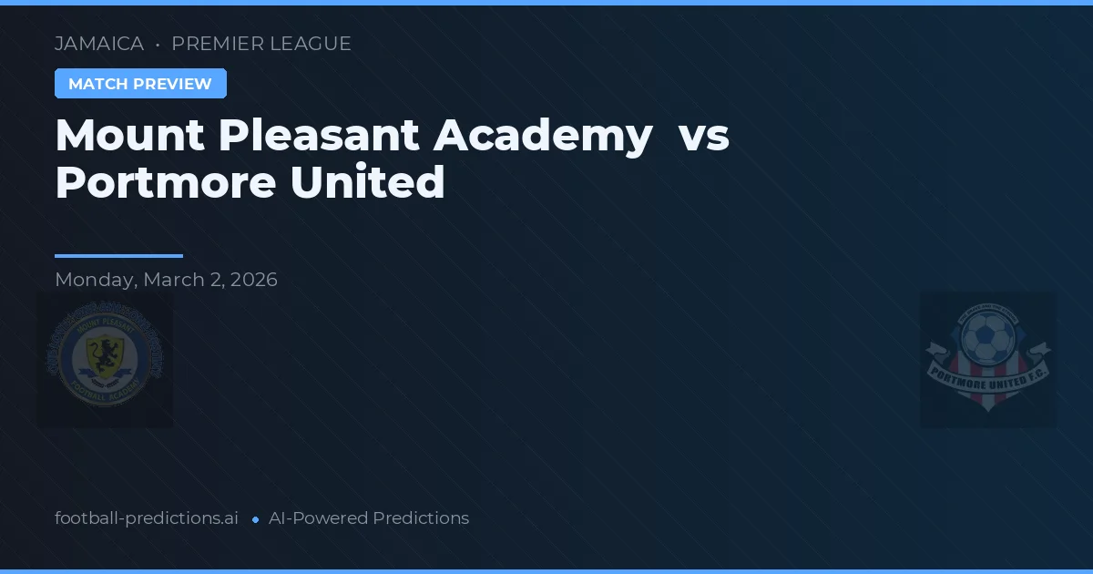 Mount Pleasant Academy vs Portmore United — voorspelling en vooruitblik wedstrijd