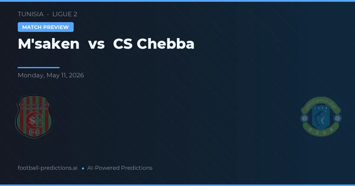 M'saken vs CS Chebba — voorspelling en vooruitblik wedstrijd