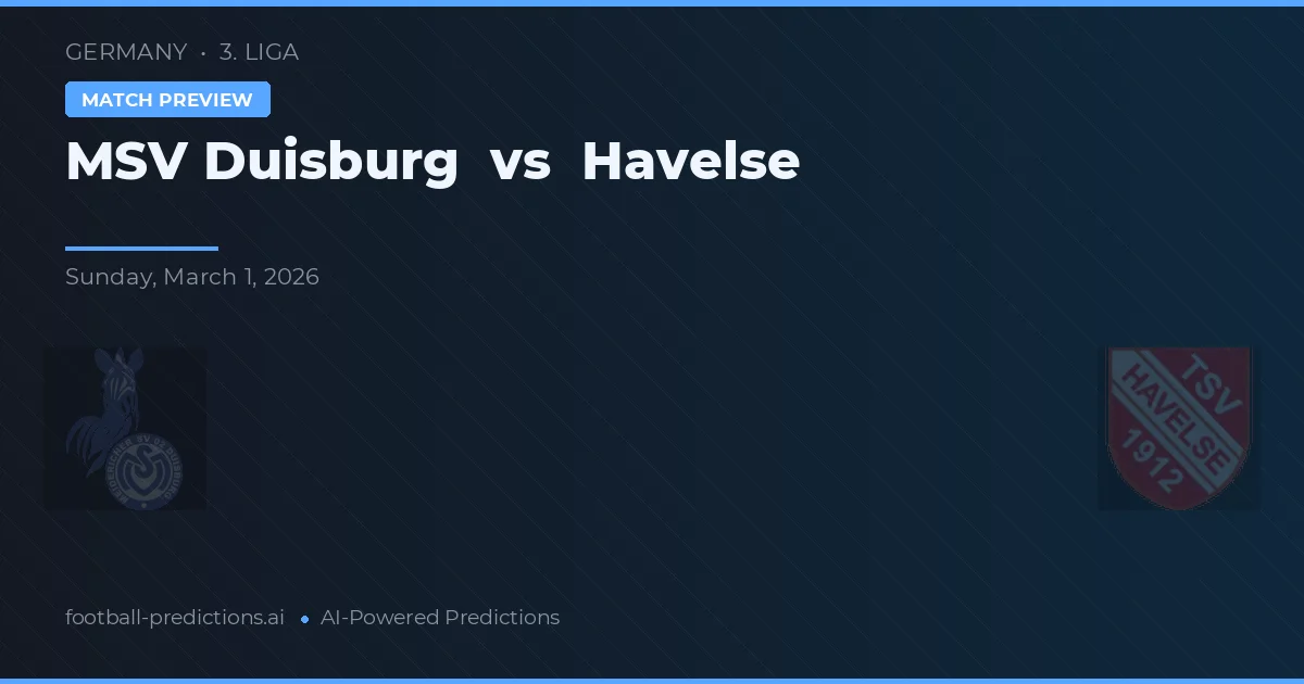 MSV Duisburg vs Havelse — voorspelling en vooruitblik wedstrijd