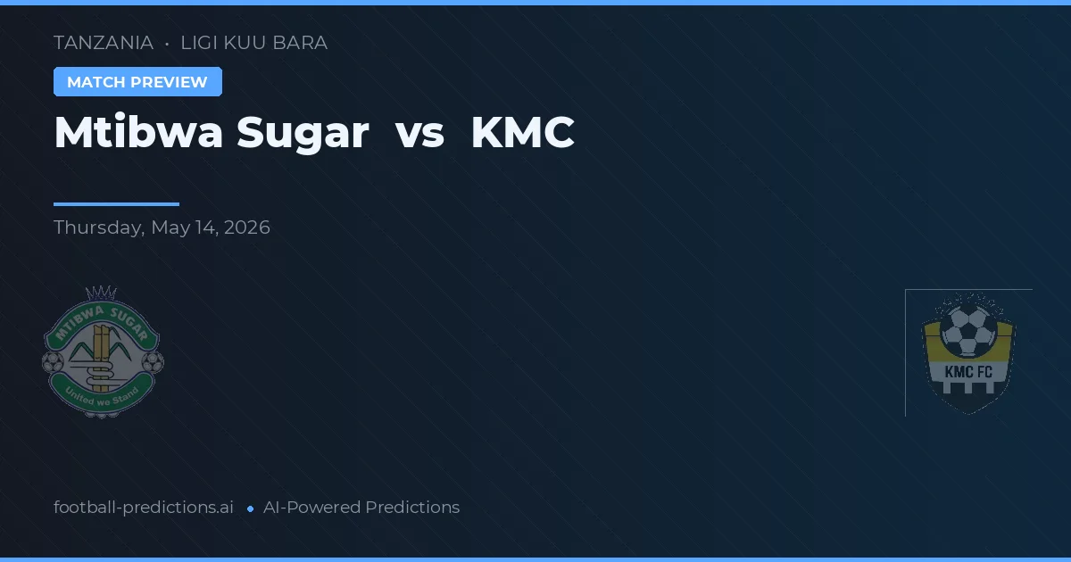 Mtibwa Sugar vs KMC — voorspelling en vooruitblik wedstrijd