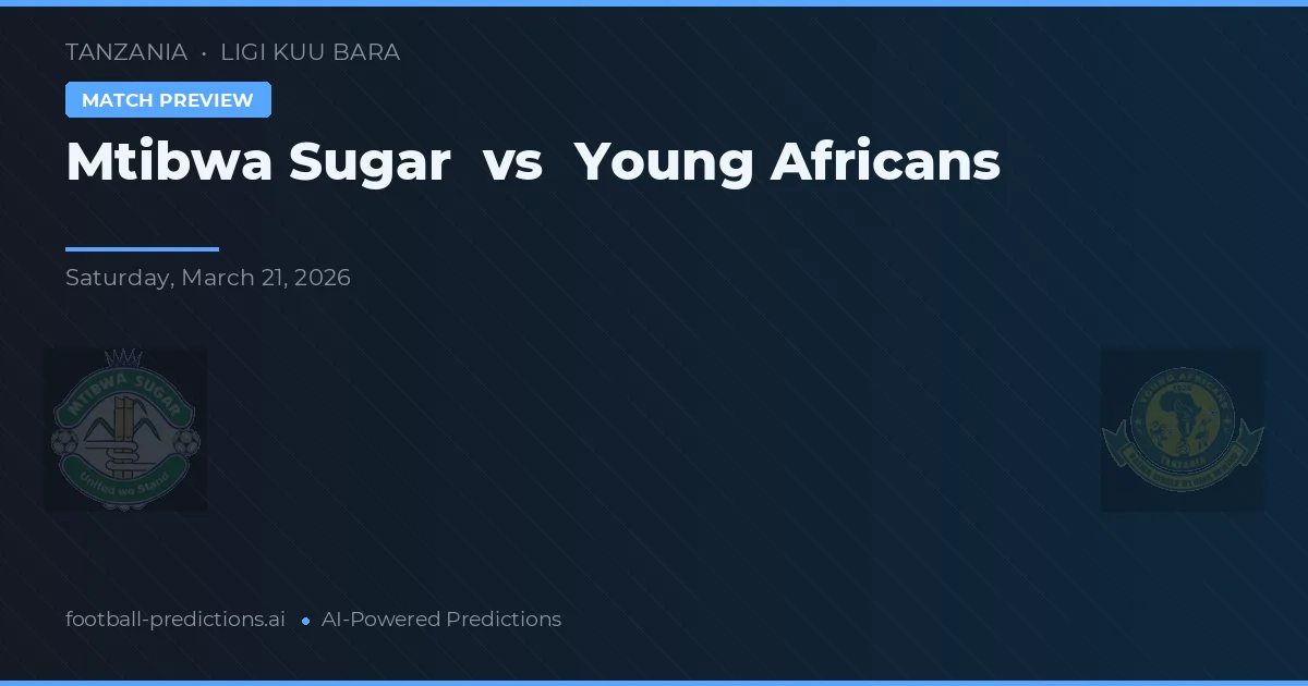 Mtibwa Sugar vs Young Africans — voorspelling en vooruitblik wedstrijd