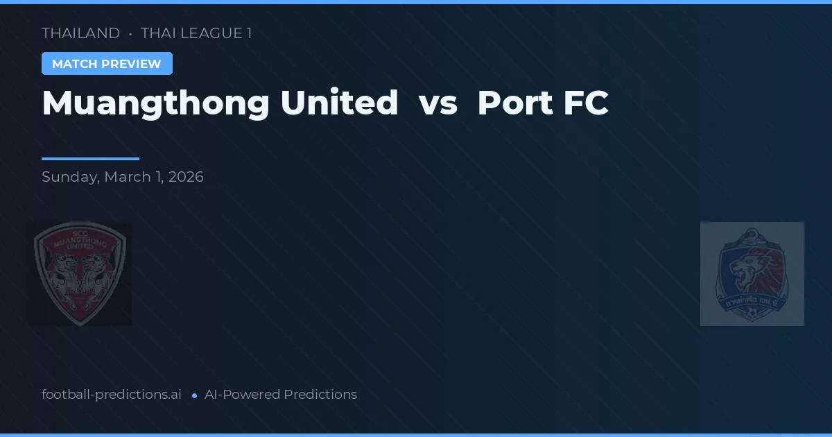 Muangthong United vs Port FC — voorspelling en vooruitblik wedstrijd