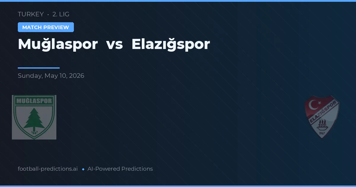 Muğlaspor vs Elazığspor — voorspelling en vooruitblik wedstrijd