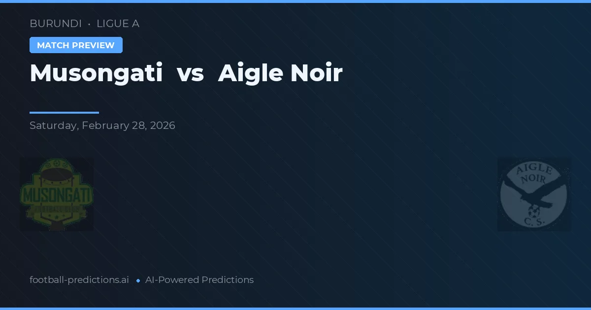 Musongati vs Aigle Noir — voorspelling en vooruitblik wedstrijd