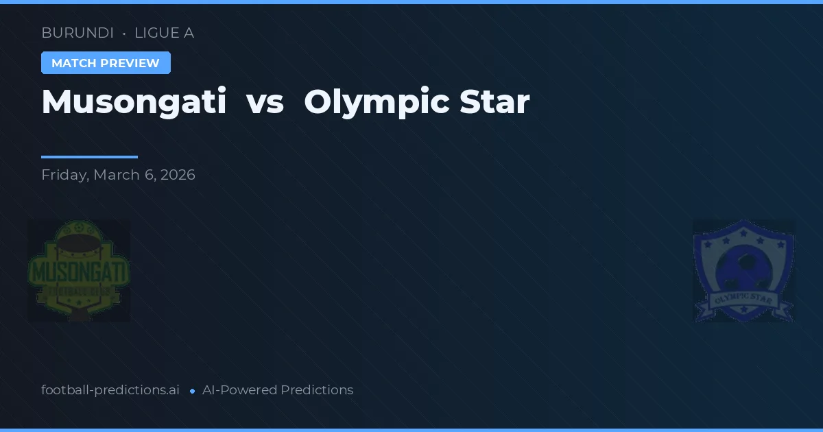 Musongati vs Olympic Star — voorspelling en vooruitblik wedstrijd