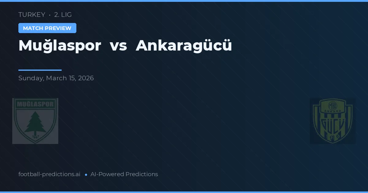 Muğlaspor vs Ankaragücü — voorspelling en vooruitblik wedstrijd