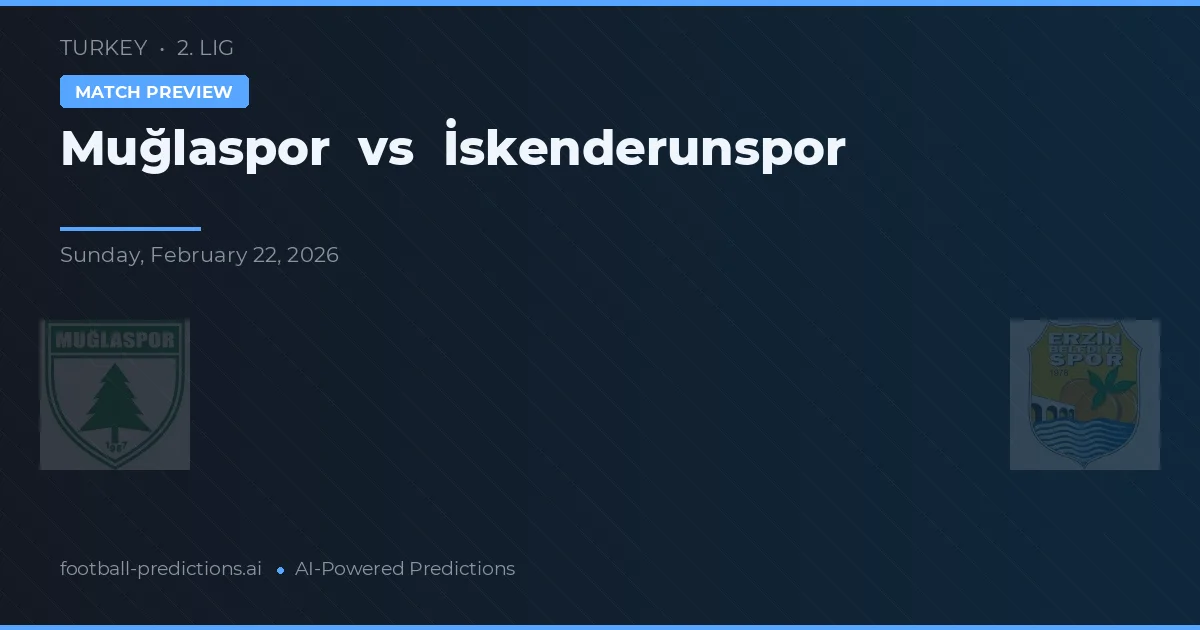 Muğlaspor vs İskenderunspor — voorspelling en vooruitblik wedstrijd