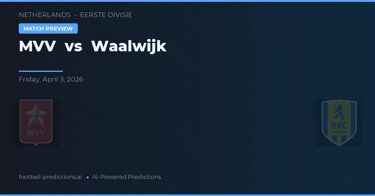 MVV vs Waalwijk — voorspelling en vooruitblik wedstrijd