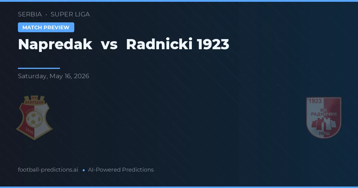 Napredak vs Radnički 1923 — voorspelling en vooruitblik wedstrijd