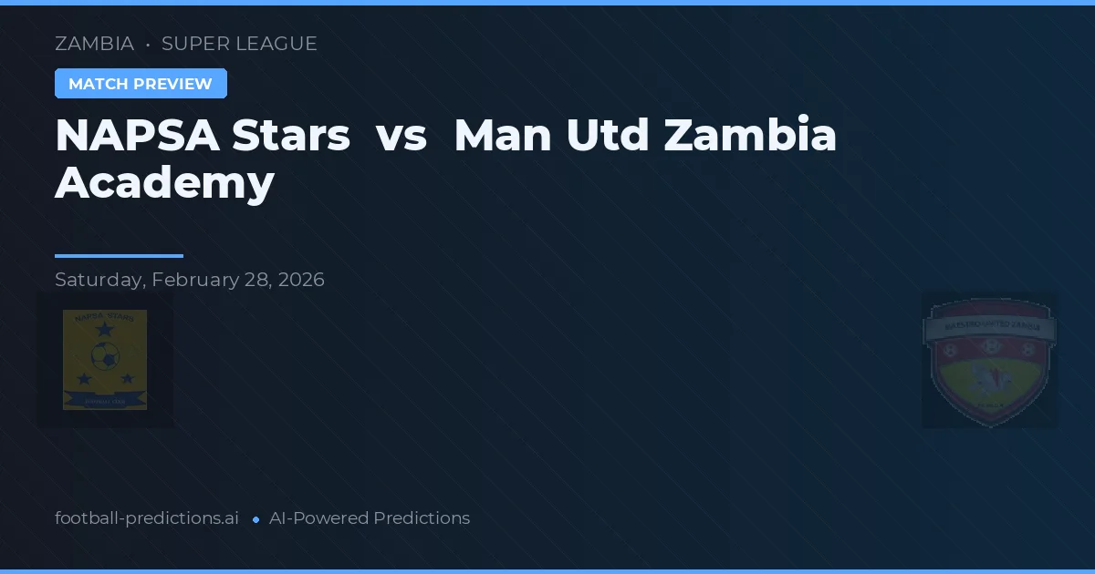 NAPSA Stars vs Man Utd Zambia Academie — voorspelling en vooruitblik wedstrijd