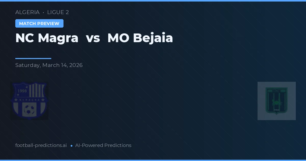 NC Magra vs MO Bejaia — voorspelling en vooruitblik wedstrijd