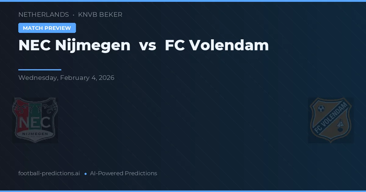 NEC Nijmegen vs FC Volendam — voorspelling en vooruitblik wedstrijd