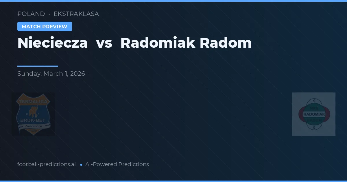 Nieciecza vs Radomiak Radom — voorspelling en vooruitblik wedstrijd