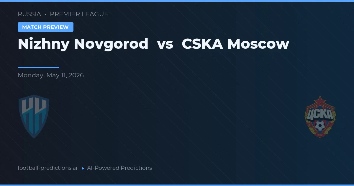Nizhny Novgorod vs CSKA Moskou — voorspelling en vooruitblik wedstrijd