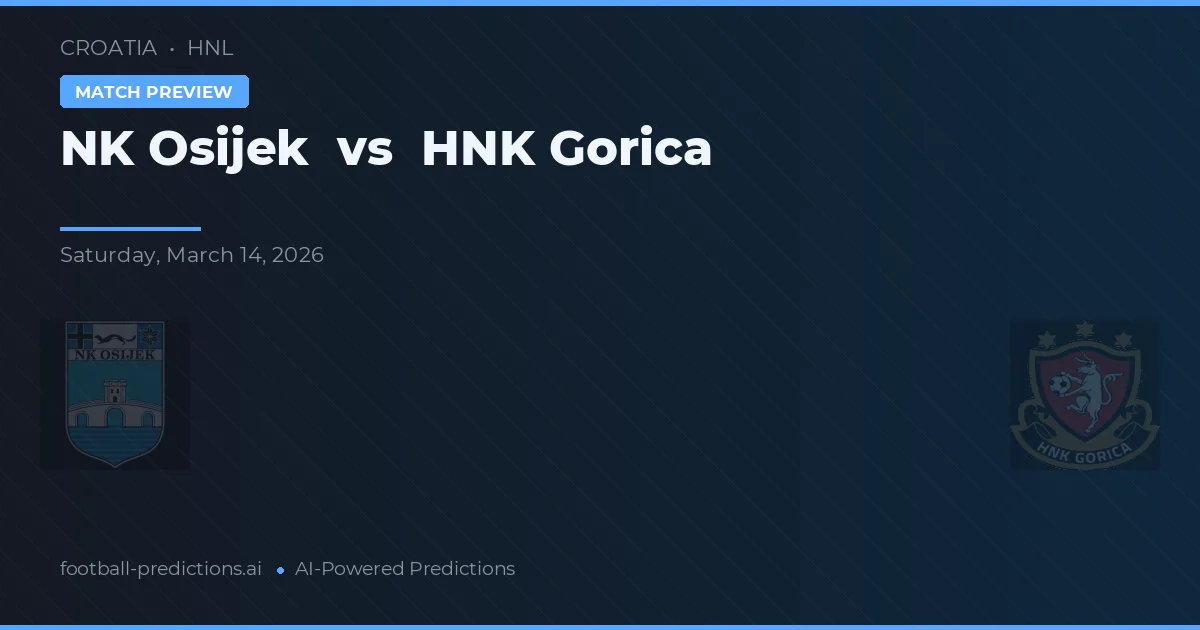 NK Osijek vs HNK Gorica — voorspelling en vooruitblik wedstrijd