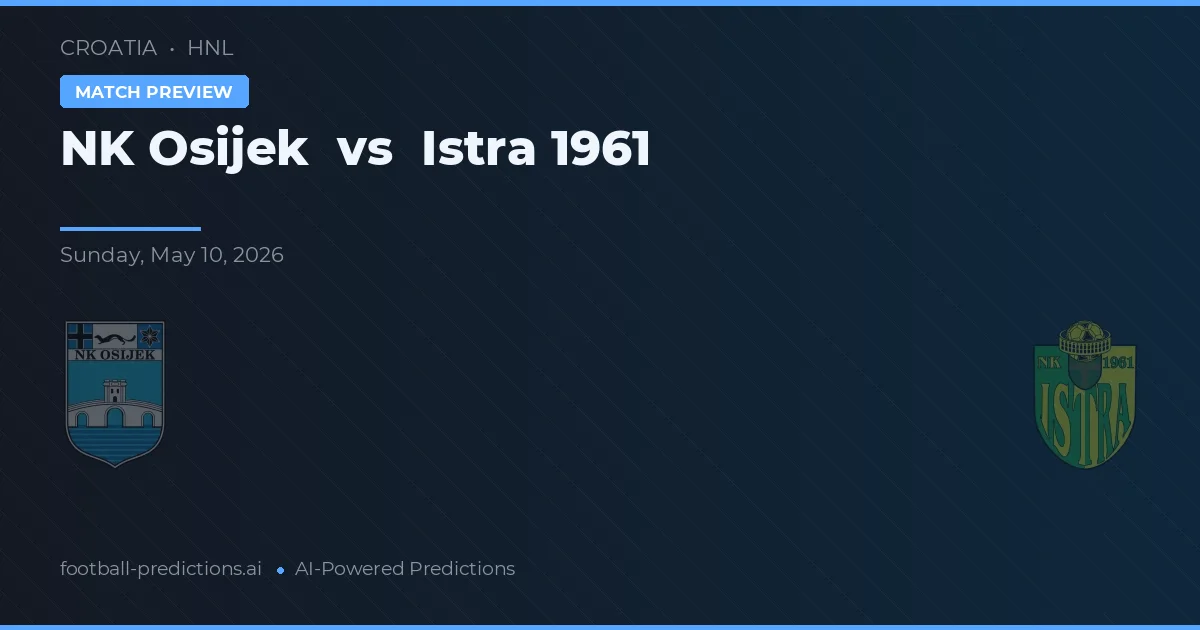 NK Osijek vs Istra 1961 — voorspelling en vooruitblik wedstrijd
