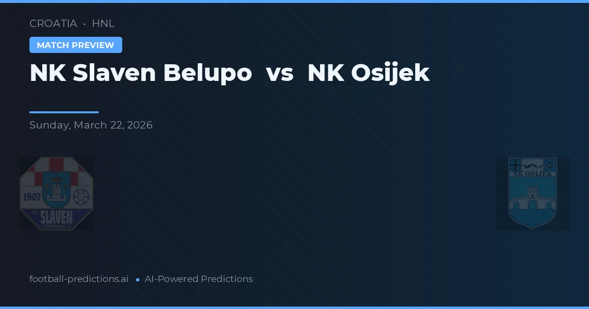 NK Slaven Belupo vs NK Osijek — voorspelling en vooruitblik wedstrijd
