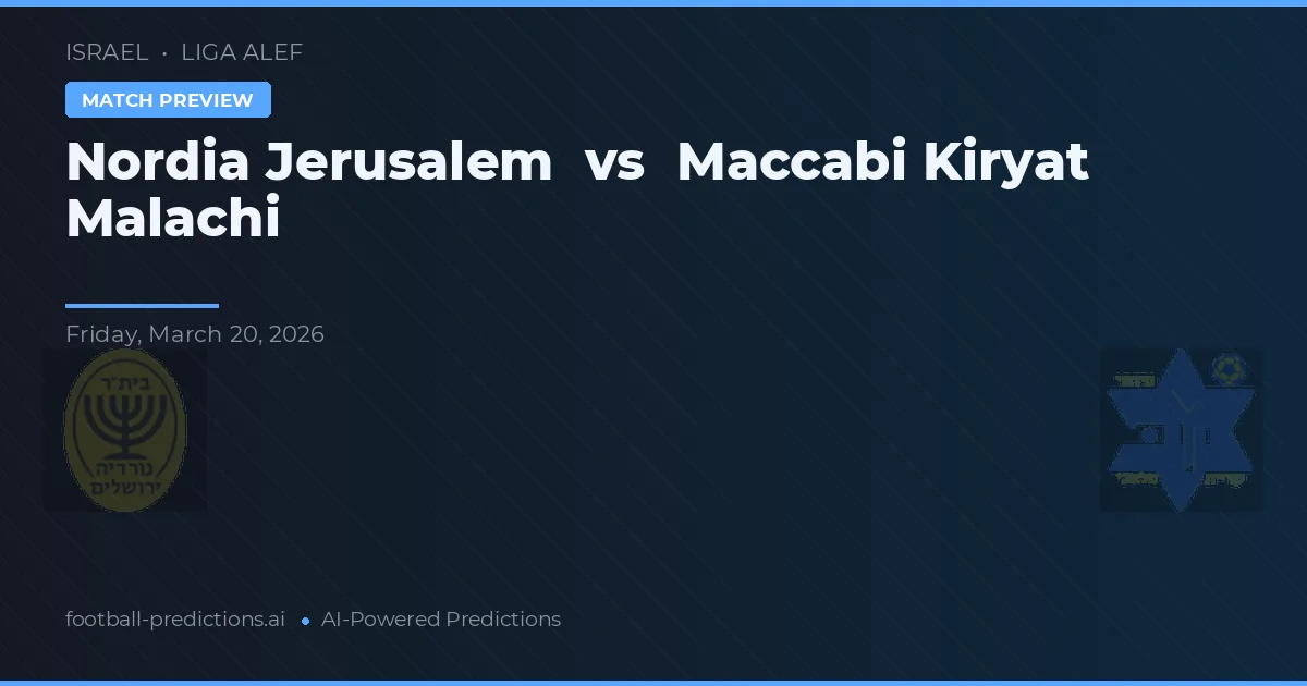 Nordia Jeruzalem vs Maccabi Kiryat Malachi — voorspelling en vooruitblik wedstrijd