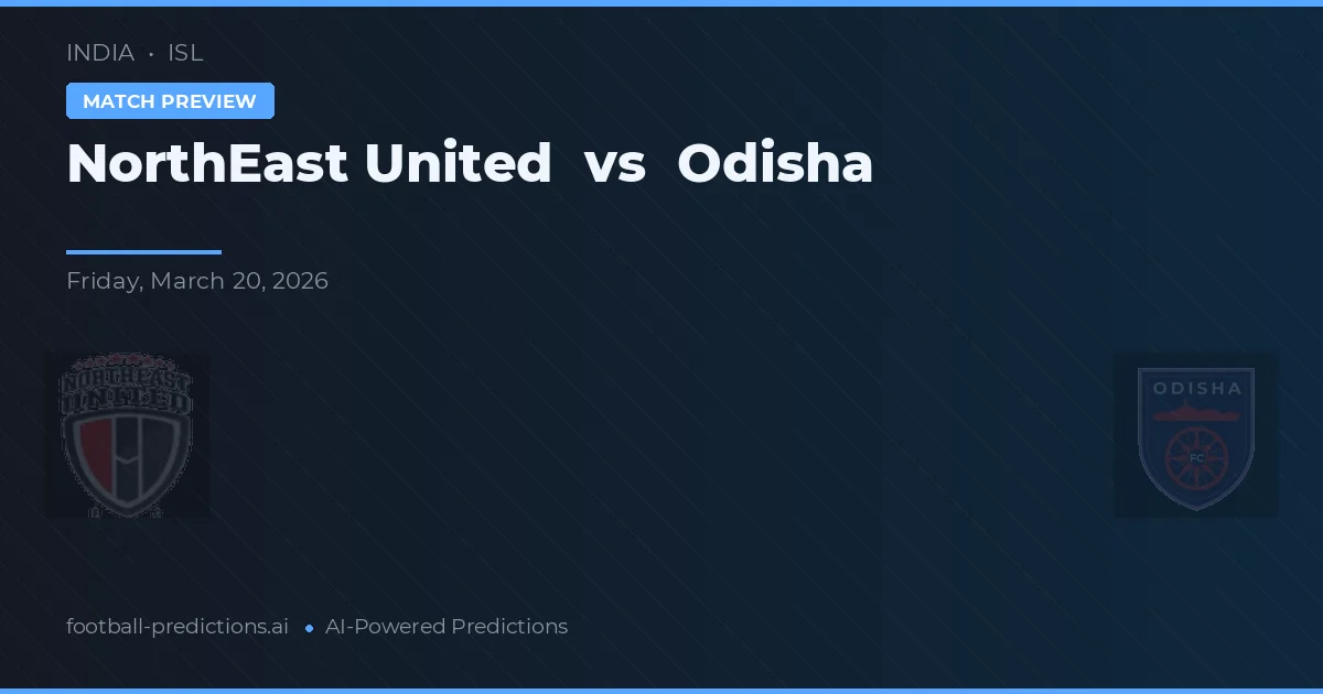 NorthEast United vs Odisha — voorspelling en vooruitblik wedstrijd