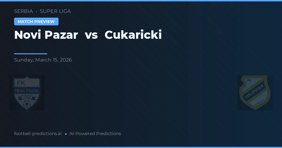 Novi Pazar vs Cukaricki — voorspelling en vooruitblik wedstrijd