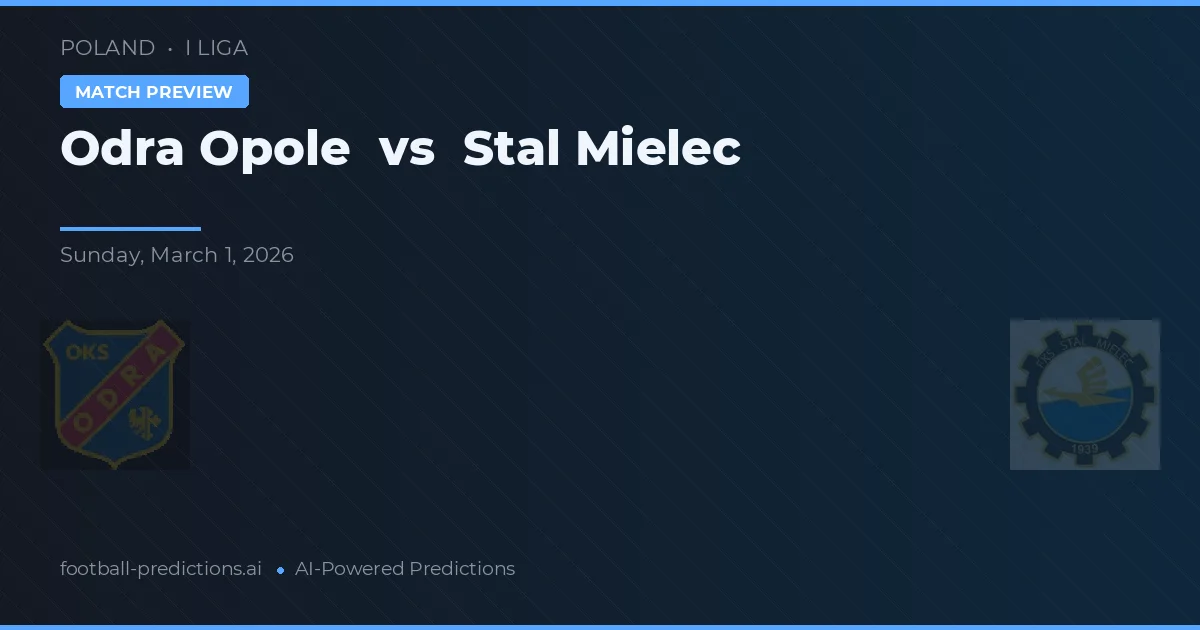 Odra Opole vs Stal Mielec — voorspelling en vooruitblik wedstrijd