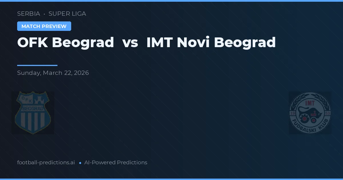 OFK Beograd vs IMT Novi Beograd — voorspelling en vooruitblik wedstrijd