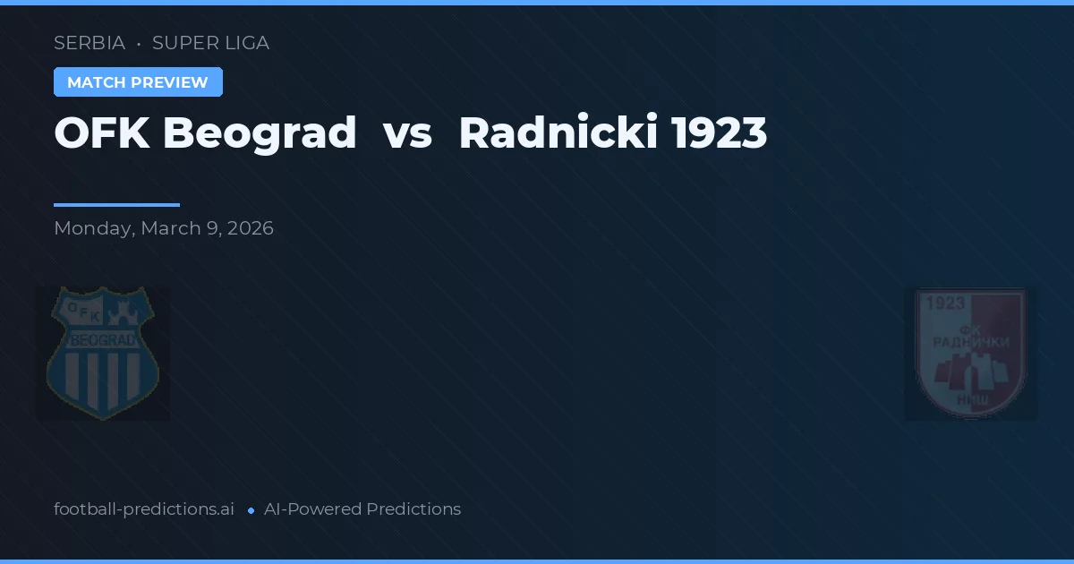 OFK Beograd vs Radnički 1923 — voorspelling en vooruitblik wedstrijd