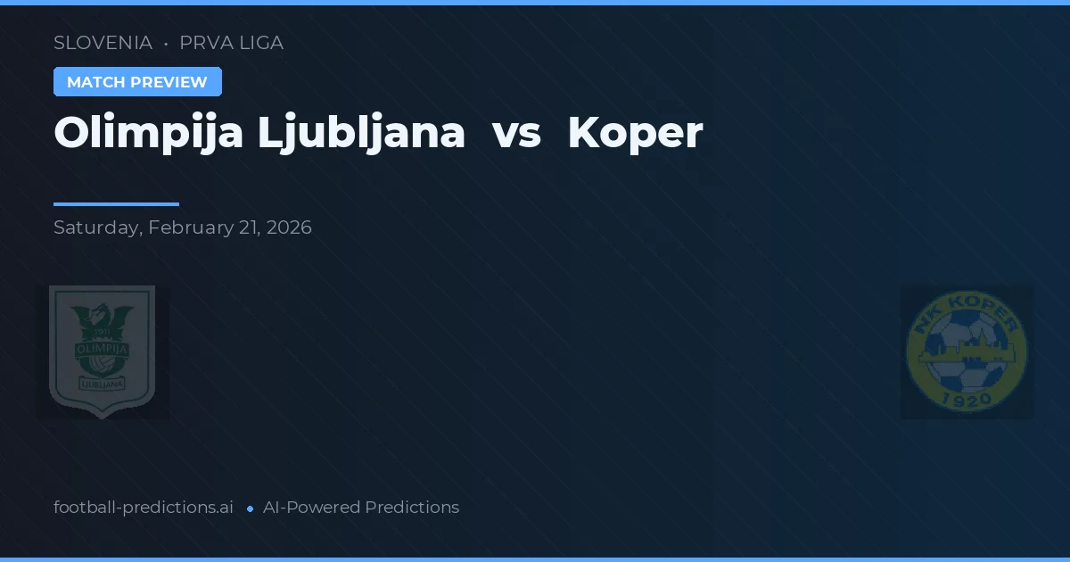 Olimpija Ljubljana vs Koper — voorspelling en vooruitblik wedstrijd