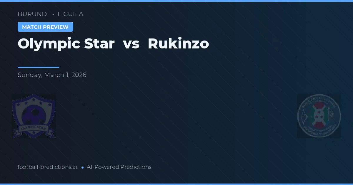 Olympic Star vs Rukinzo — voorspelling en vooruitblik wedstrijd