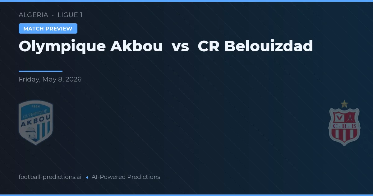 Olympique Akbou vs CR Belouizdad — voorspelling en vooruitblik wedstrijd