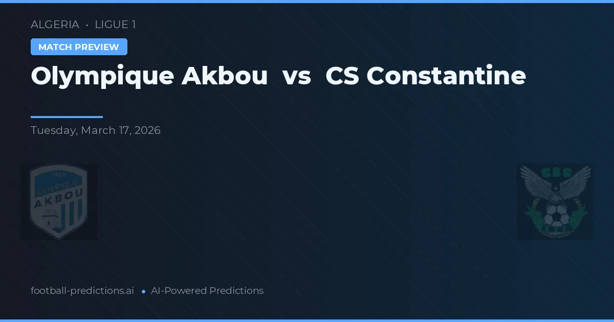Olympique Akbou vs CS Constantine — voorspelling en vooruitblik wedstrijd