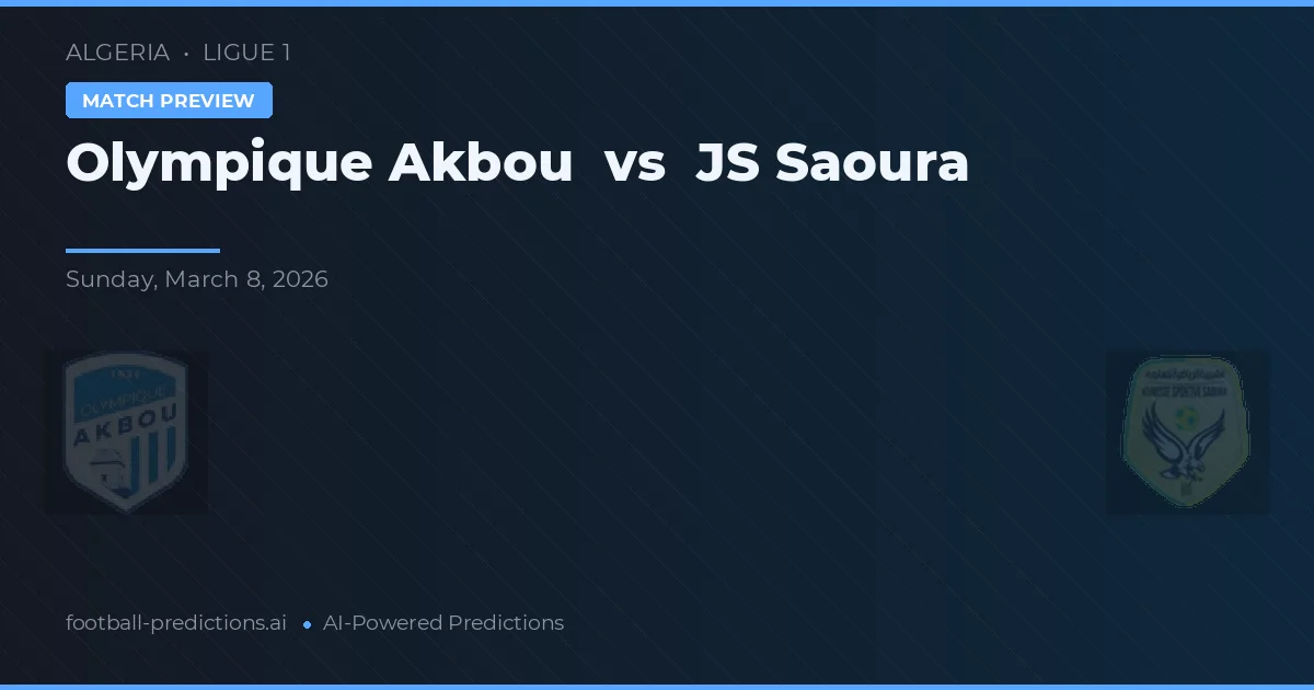 Olympique Akbou vs JS Saoura — voorspelling en vooruitblik wedstrijd
