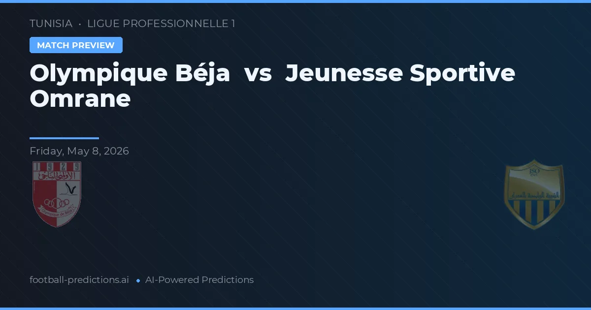 Olympique Béja vs Jeunesse Sportive Omrane — voorspelling en vooruitblik wedstrijd