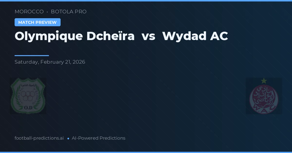 Olympique Dcheïra vs Wydad AC — voorspelling en vooruitblik wedstrijd