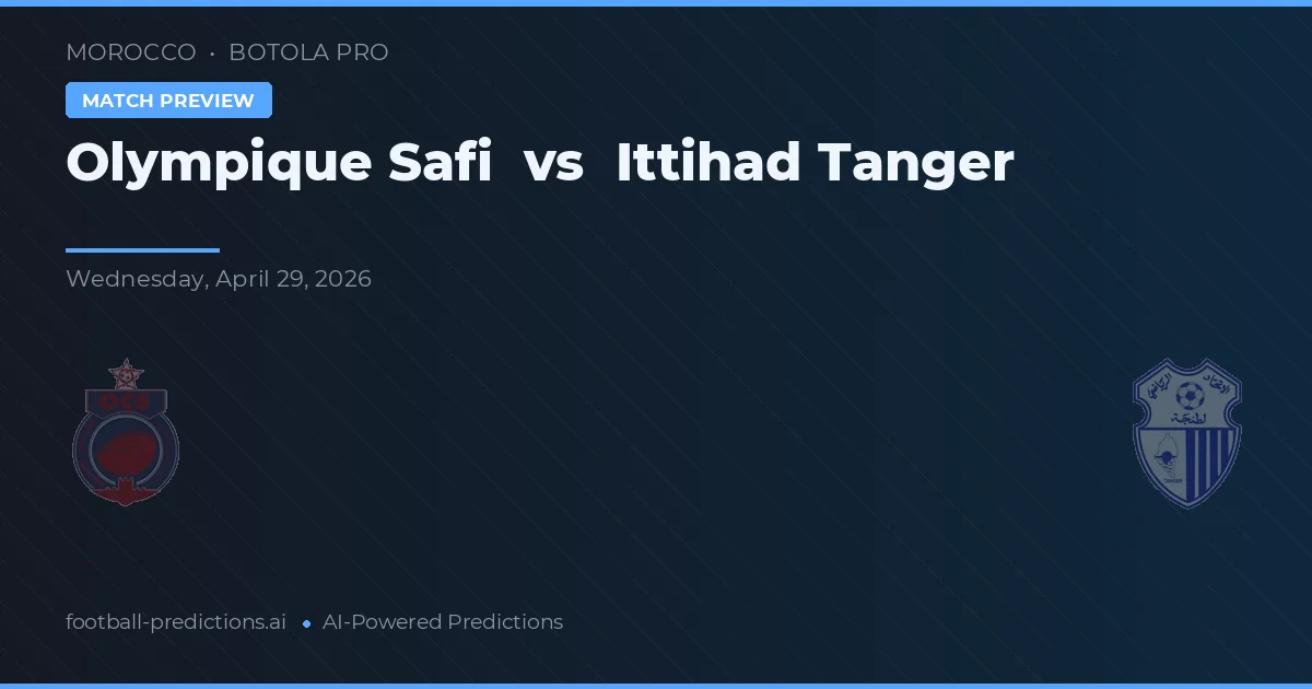 Olympique Safi vs Ittihad Tanger — voorspelling en vooruitblik wedstrijd