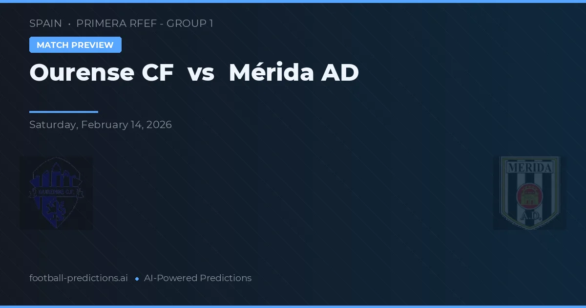 Ourense CF vs Mérida AD — voorspelling en vooruitblik wedstrijd