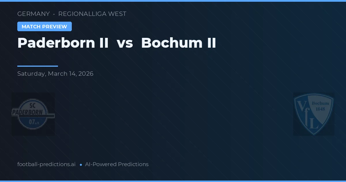 Paderborn II vs VfL Bochum II — voorspelling en vooruitblik wedstrijd