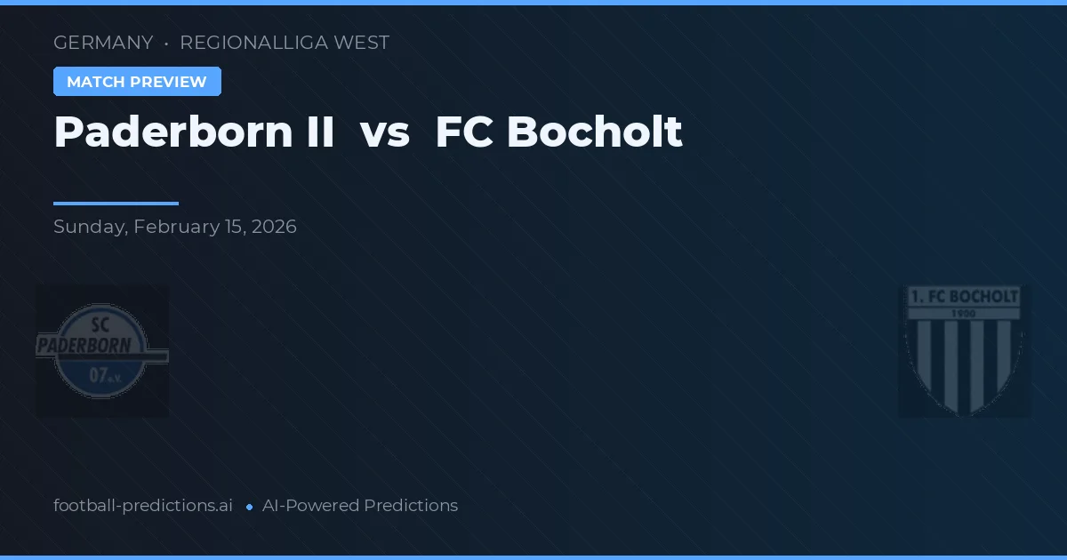 Paderborn II vs FC Bocholt — voorspelling en vooruitblik wedstrijd