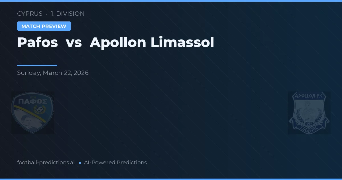 Pafos vs Apollon Limassol — voorspelling en vooruitblik wedstrijd
