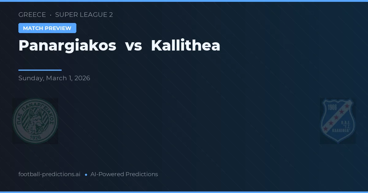 Panargiakos vs Kallithea — voorspelling en vooruitblik wedstrijd