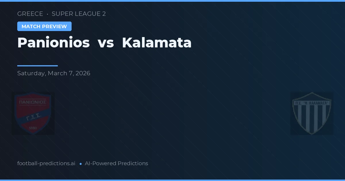 Panionios vs Kalamata — voorspelling en vooruitblik wedstrijd