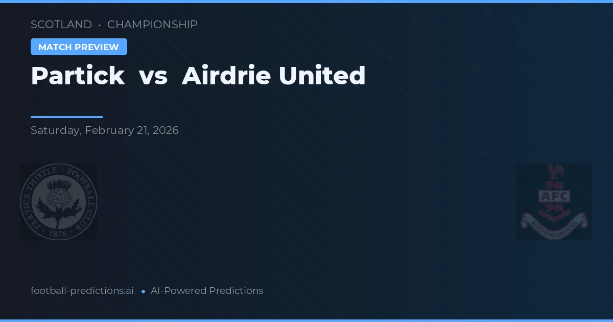 Partick Thistle vs Airdrie United — voorspelling en vooruitblik wedstrijd