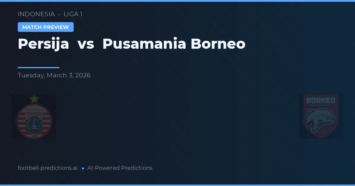 Persija vs Pusamania Borneo — voorspelling en vooruitblik wedstrijd