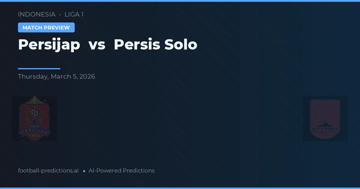 Persijap vs Persis Solo — voorspelling en vooruitblik wedstrijd