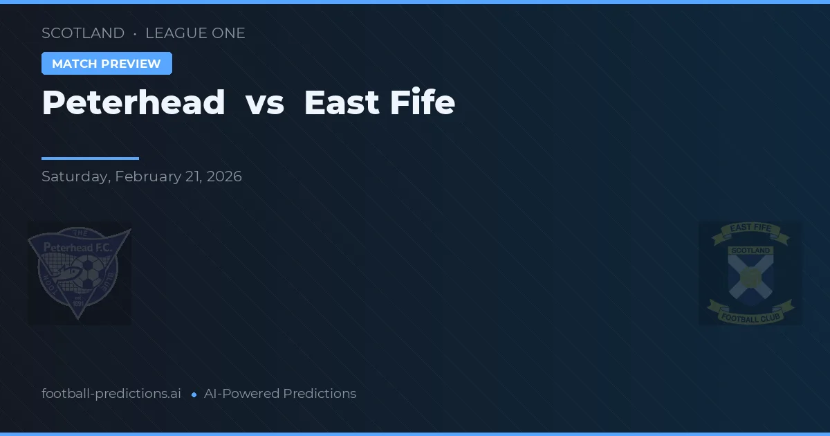 Peterhead vs East Fife — voorspelling en vooruitblik wedstrijd