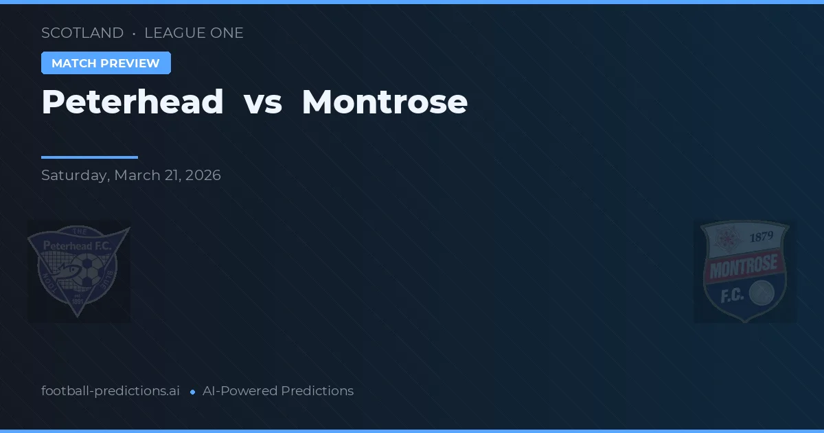 Peterhead vs Montrose — voorspelling en vooruitblik wedstrijd